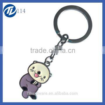 Custom lovely cat metal keychain / different color cutecat keychain for gifts