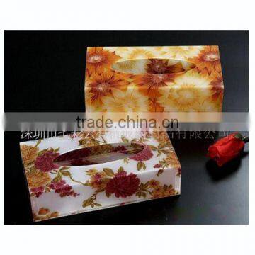 White clear acrylic tissue box holder QCY-TB-7