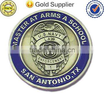 engraved logo silver custom plating color die struck metal coin