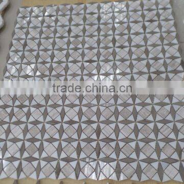 Diamond Pattern Marble Mosaic Tiles ( Athen White+Oak White+Pure White Marble) photo-3
