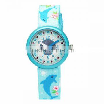 Fashion colorful ocean heart kids fabric watch