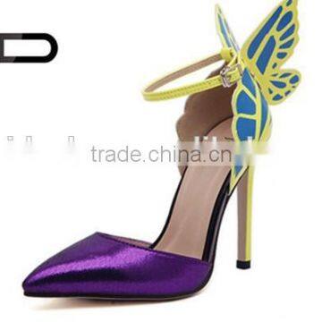 Sexy color butterfly heels pumps unique fashion design celebrity dress shoes