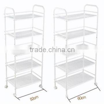 Househoud Furniture Simple Stainless Steel Kitchen Cabinet Shelf with Wheels