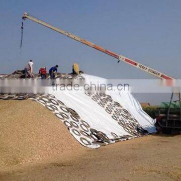 White and black plastic sheeting for hay covering