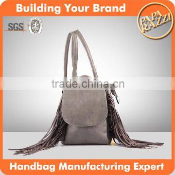 M4770 paparazzi wholesale fashion pu leather tassel backpack bag