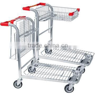 New Arrival Big Size Grocery Warehouse Storage Trolley Carts With 4 Wheels JS-TWT05