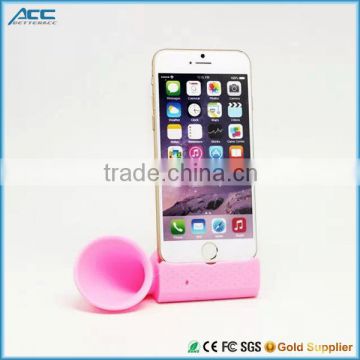 new products, mini silicon horn stand loud speaker for iPhone 4/4s/5/5s/6/6+