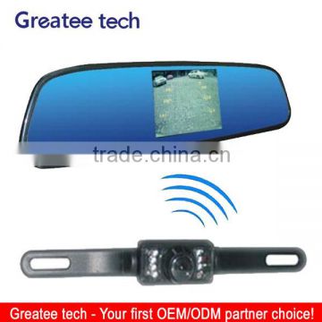 car wireless reversing camera with rearview mirror monitor