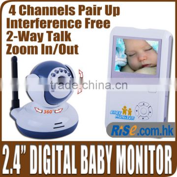 2.4" TFT LCD 2.4GHz Wireless Video 2 Way Talk Baby Monitor