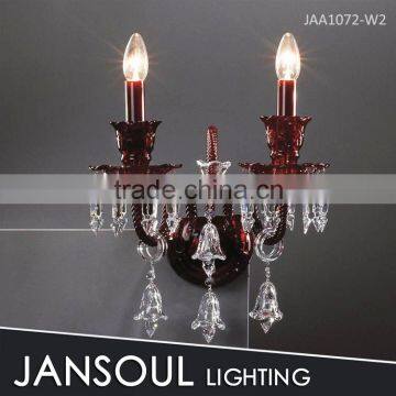 JANSOUL modern red crystal wall light for bedroom