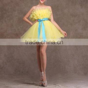 2016 OEM Service customed design fashion women short evening dress