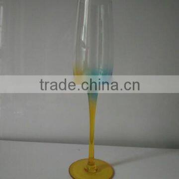 Yellow Base Glass Champagne Flute Bar Use Colored Champagne Glass Cup Goblet Colored Cup Goblet Glass Champagne Flute