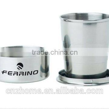 304 grade stainless steel folding cup collapsible cup