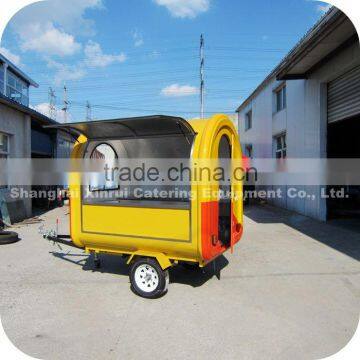 2014 New-Type Mobile Fiberglass Food Workshop Trailer with Protector Designs for Tow Bar Windows XR-FC220 B