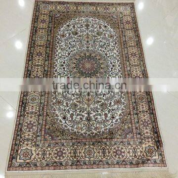 fine quality! Persian hand knotted silk rug handmade silk carpet rug