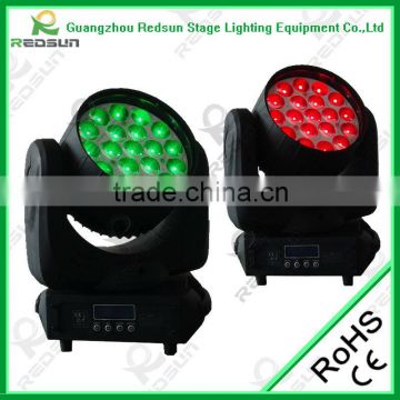 Lowest price CE ROHS Newly Optical LED 19 PCS 15W RGBW Moving Head with Zoom