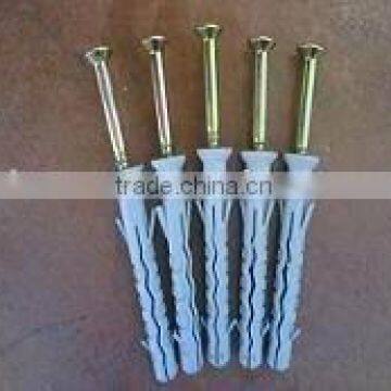 Plastic Nylon hammer anchor with nail screw