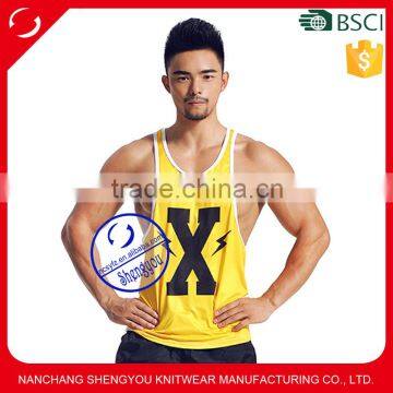 high quality custom gym Stringer Vest / Polyester spandex tank top