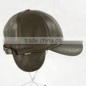 brown leather baseball caps