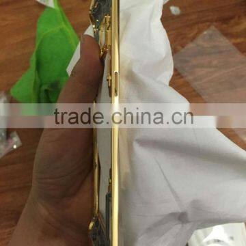 luxury 24kt gold 18kt gold cell phone middle housing for samsung s6 edge frame