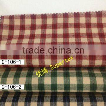 32*32 100*70 High Quality 100% Cotton Yarn Dyed Flannel Fabric for Shirt With Ready Bulk