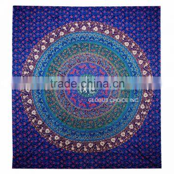 Queen Mandala Blue Wall Hanging Boho Ethnic Tapestry