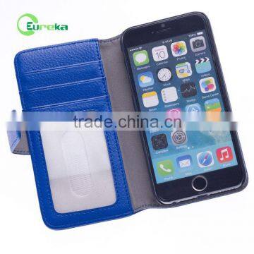 High quality new design for IPhone 6 pu leather case with wallet card holder