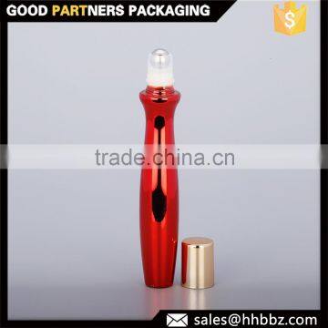 plastic no leakage plated red 15ml empty perfume roll on bottle