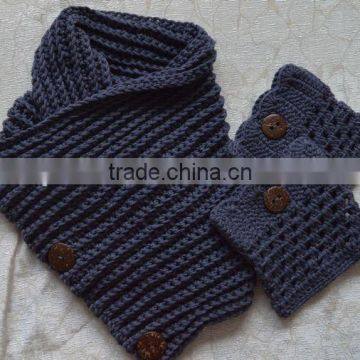 hot sale wholesale cowl pattern women cotton hand knit scarf