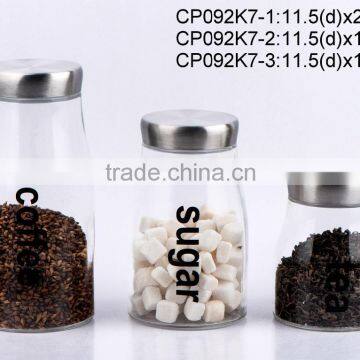 CP092K7 round glass jar with decal printing