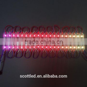 3LEDs WS2811 rgb pixel led lights 12v,3pcs 5050 RGB SMD LEDs,DC12V input,20pcs a String,75MM*15MM,Waterproof IP67