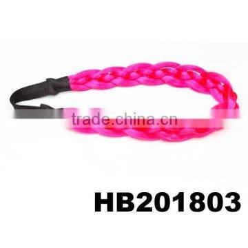 assorted thick colored plaited human hair elastic hair bands wholesale