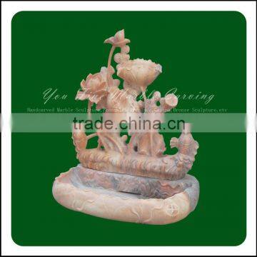 Lotus Shape Natural Marble Carved Fountain