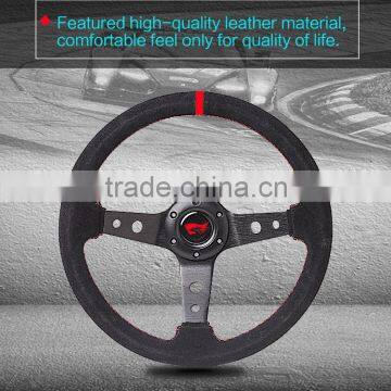 Genuine Leather Deep Dish 350mm Steering Wheel
