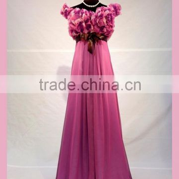 Manufacturers ribbon at waist custom made prom dress