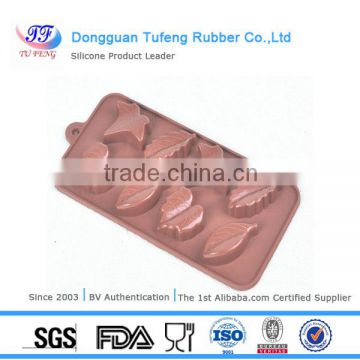 2016 New Design Fashion Low Price Leaf Shaped Silicone Chocolate Mold