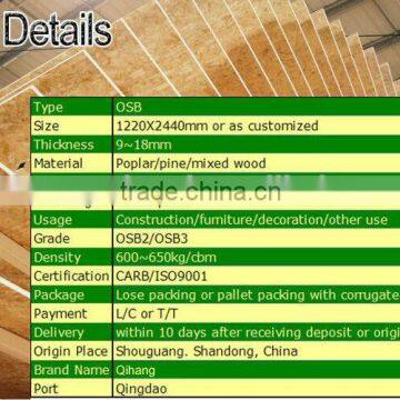 High Quality Waterproof Oriented Strand Board With Good Price