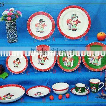 Ceramic 12pcs dinnerware set/with snowman decal(100-25)