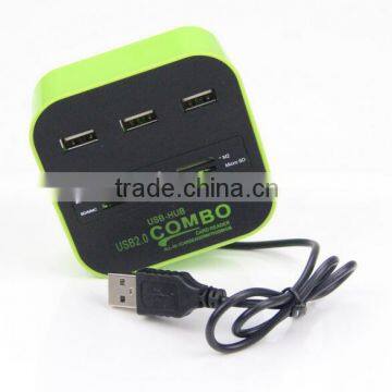 All In One COMBO 3 port 2.0 HUB USB card reader for SD/MMC/M2/MS/MP