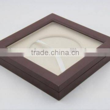 Clear window Matt finish MDF wood coin box supplier