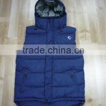 Men's Navy Hood Outdoor Duck Down High Quality Vest