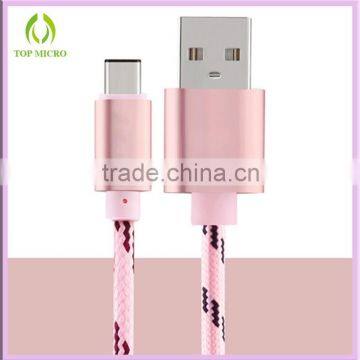 2016 High speed aluminum alloy usb 2.0 braided type c cable