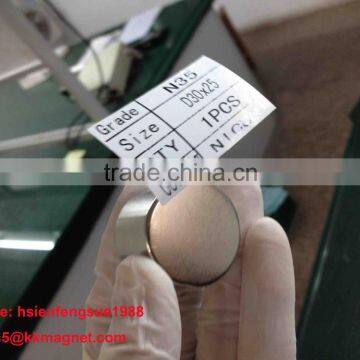 cylinder N35 D30x25 axial neodymium magnet