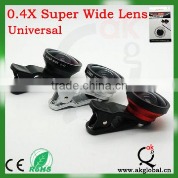 universal clip Lens Super Wide Angle Lens 0.4X for Mobile Phone