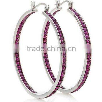 Colored Crystal earrings ninghui hoop earrings