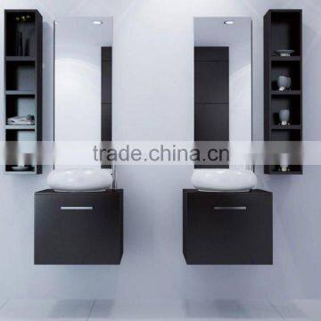 Espresso double sink solid wood bathroom vanity