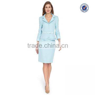 Long Sleeve Mid Length Jackets Ribbon Tie Belted Waist Pencil Skirt Pictures of Business Suit for Women Quality Choice photo-2