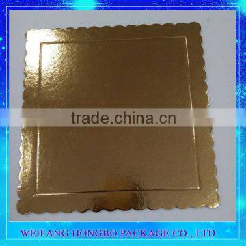 ISO Gold Silver PET Scalloped Cardboard Plate For Cake Base Decoration photo-3