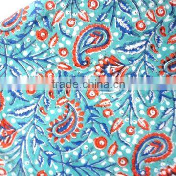 RTHCFC - 5 Hand block printed Flower Design Sanganeri 100% natural cotton cambric fabric wholesaler and Indian manufacturer