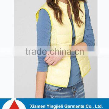 2016 OEM Service New Fashion Women Water Resistant Down Puffer Vest For Winter Apparel
